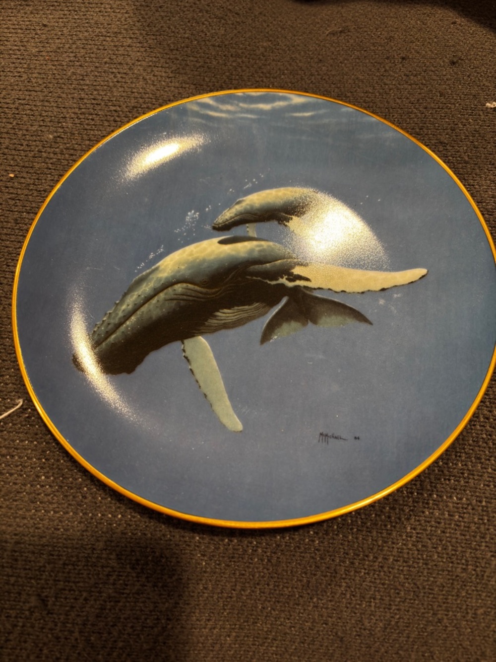 1984 plate “The Friendly Humpbacks” Don McMichael. Edition number - 1272